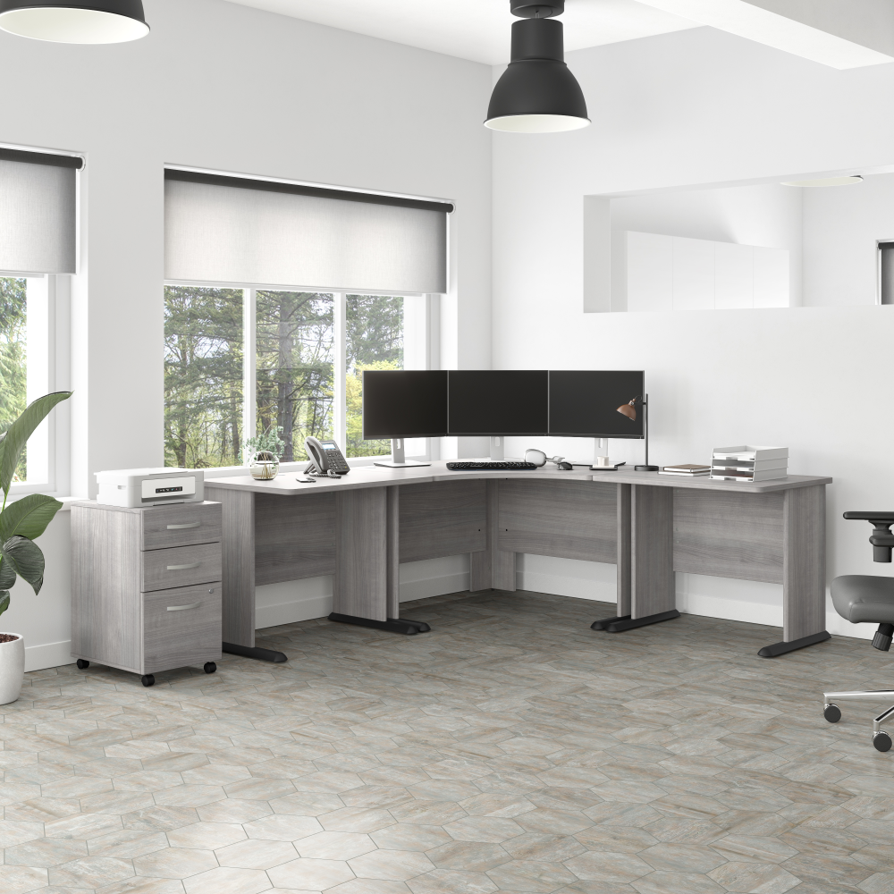 Shop Bush Business Furniture Studio A 48W Corner Computer Desk, Image 04, SDD148PG, #color_platinum gray