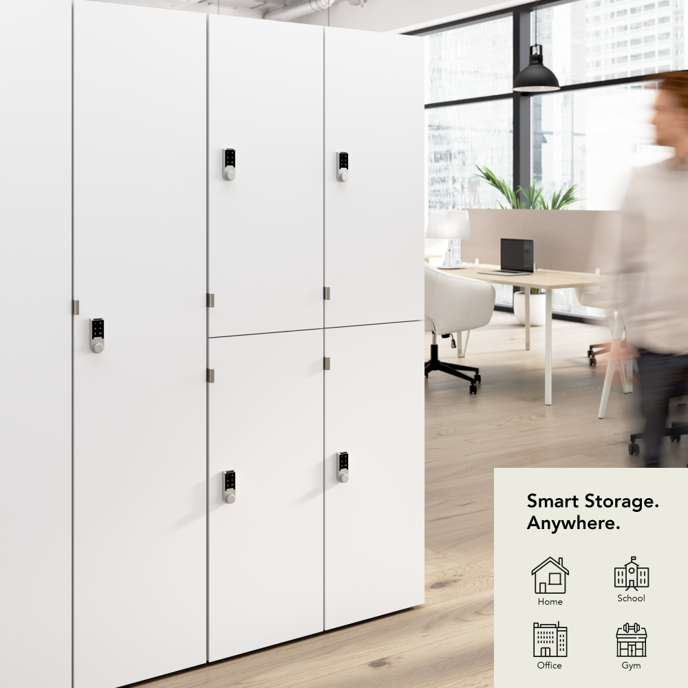 Shop Bush Business Furniture Assure Single Tier 2 Door Storage Locker with Keypad Locks, Image 03, AUS230WHK, #color_white