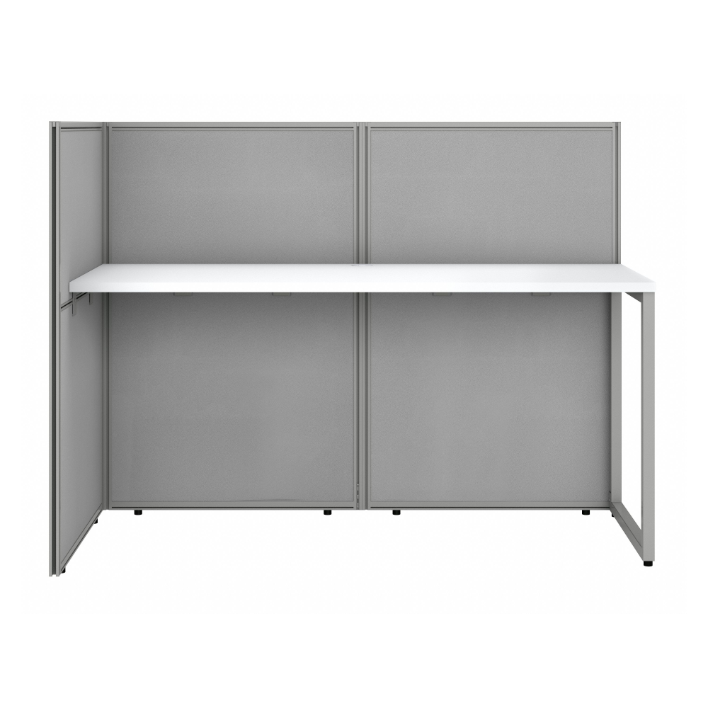Shop Bush Business Furniture Easy Office 60W 2 Person Cubicle Desk Workstation with 45H Panels, Image 03, EOD460WH-03K, #color_pure white/silver gray fabric