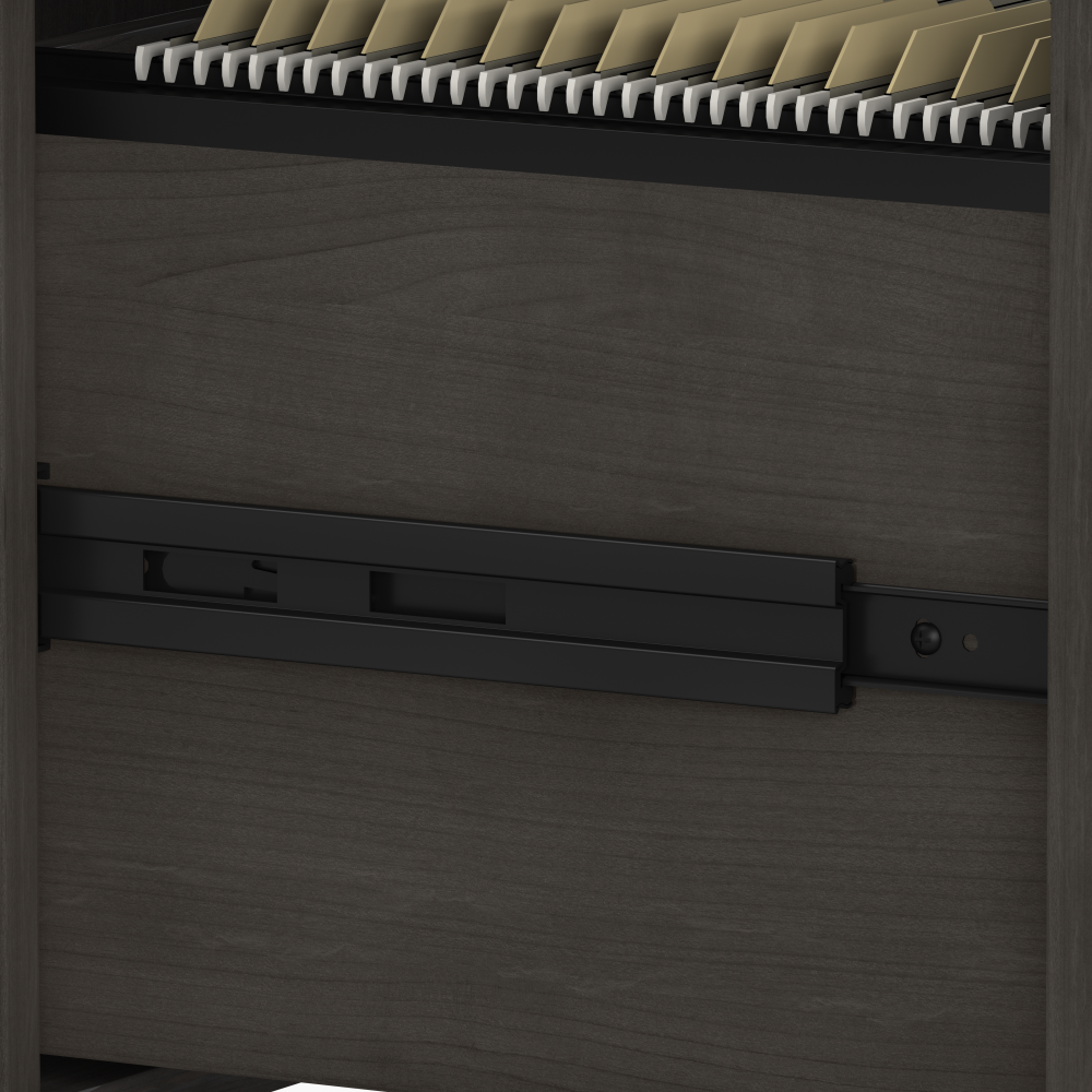 Shop Bush Business Furniture Echo L Shaped Bow Front Desk with Mobile File Cabinet, Image 05, ECH007CM, #color_charcoal maple
