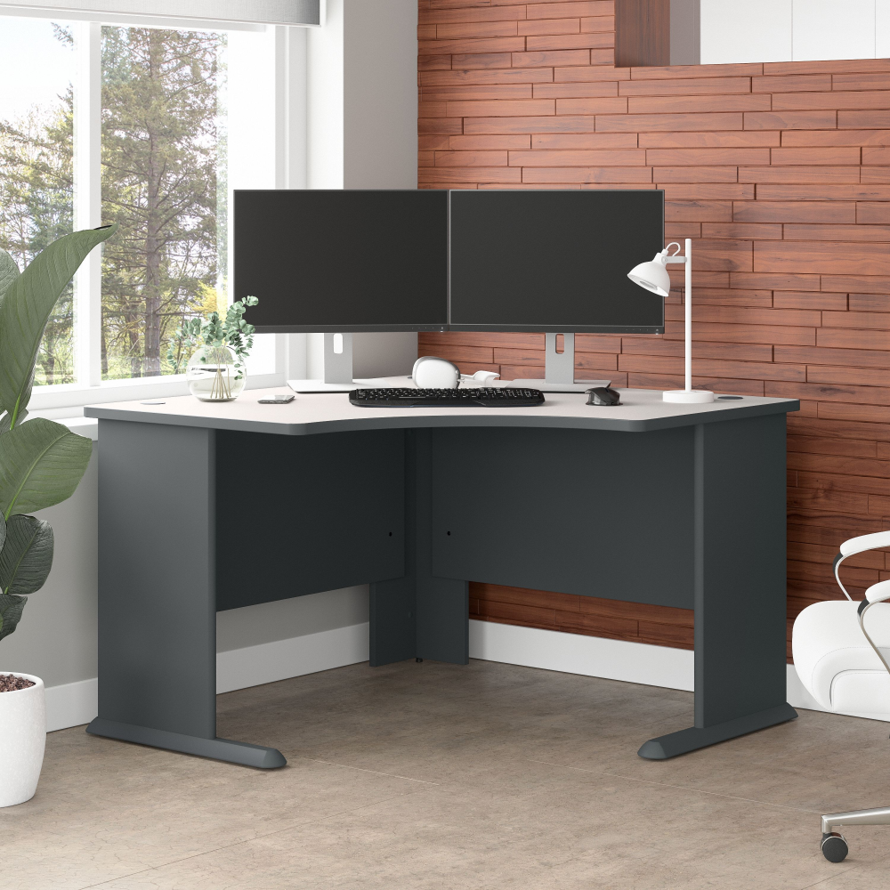 Shop Bush Business Furniture Series A 48W Corner Desk, Image 02, WC8427A, #color_slate/white spectrum