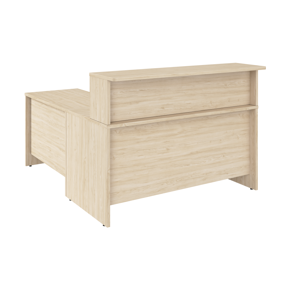 Shop Bush Business Furniture Arrive 60W x 72D L Shaped Reception Desk with Shelf, Image 03, ARV003NE, #color_natural elm