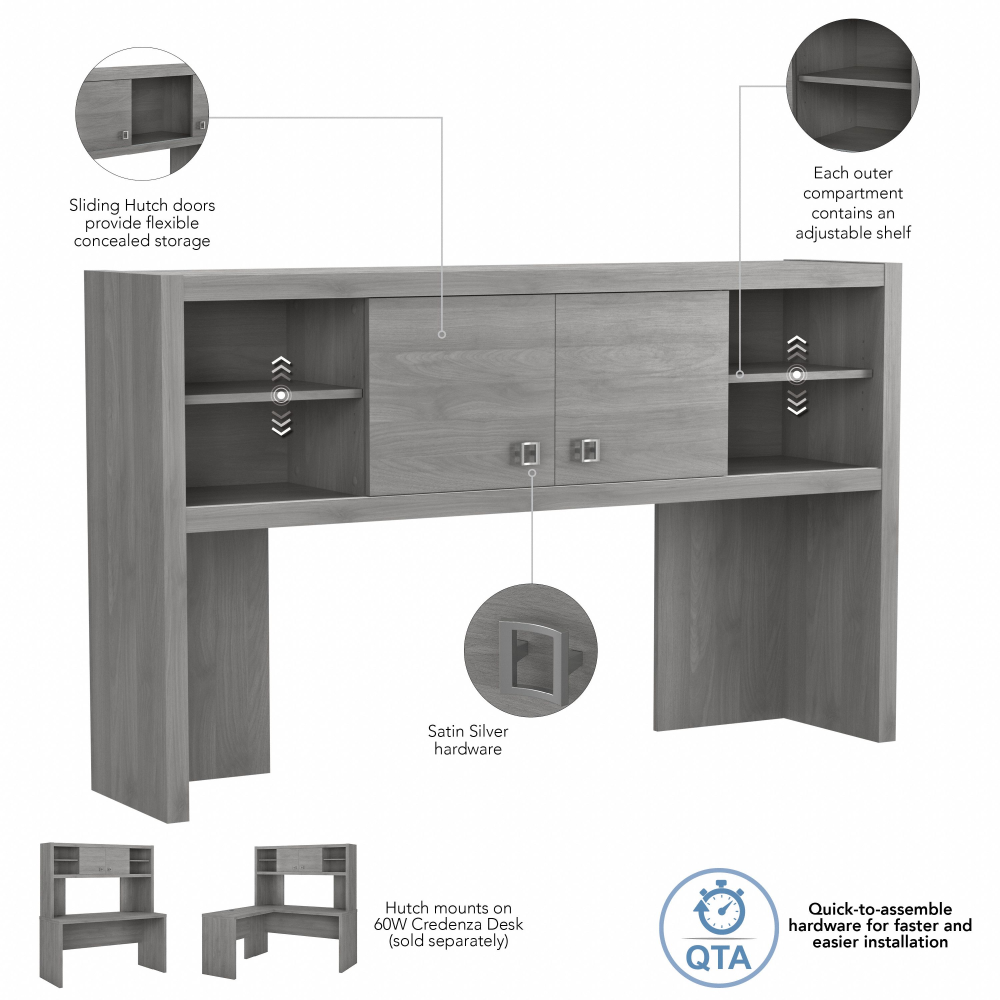 Shop Bush Business Furniture Echo 60W Hutch, Image 07, KI60403-03, #color_modern gray