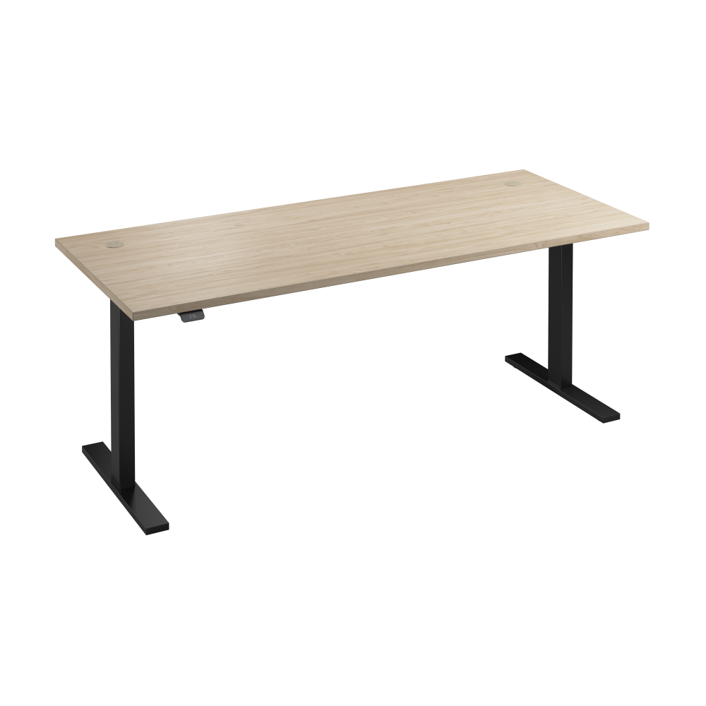 Shop Bush Business Furniture Move 60 Series 72W x 30D Electric Height Adjustable Standing Desk, Image 01, M6S7230NEBK, #color_natural elm/black powder coat