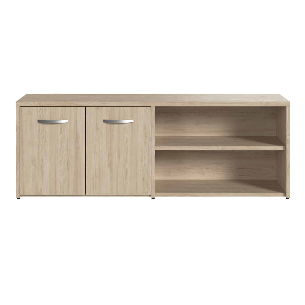 Shop Bush Business Furniture Studio C Low Storage Cabinet with Doors and Shelves, Image 03, SCS160NE, #color_natural elm