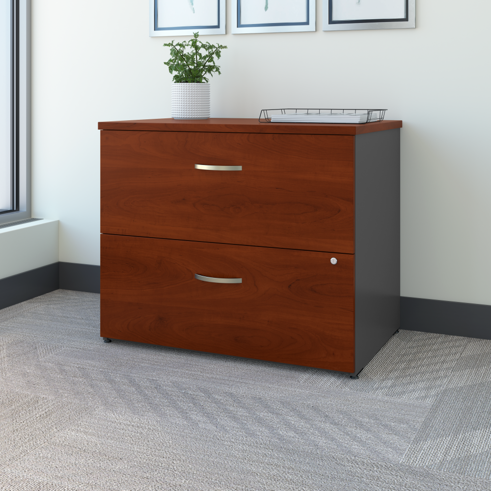Shop Bush Business Furniture Series C 36W 2 Drawer Lateral File Cabinet, Image 02, WC24454C, #color_hansen cherry/graphite gray