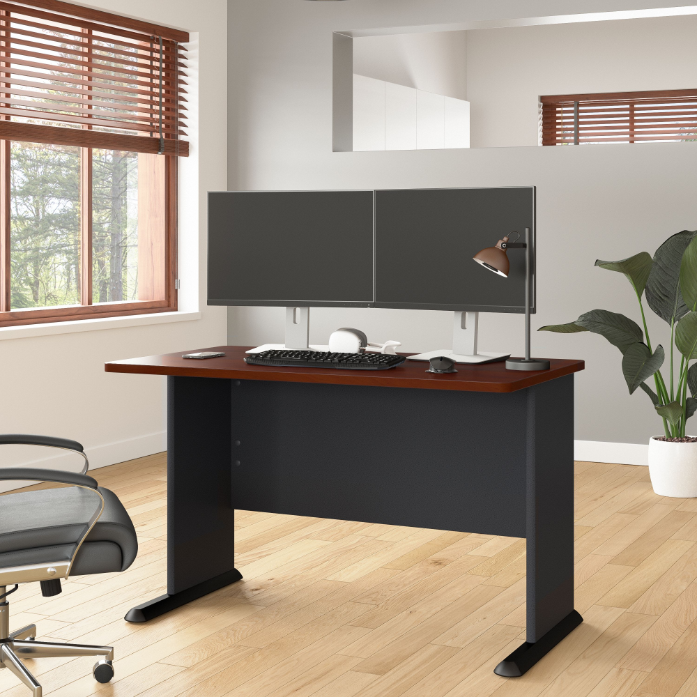 Shop Bush Business Furniture Series A 48W Desk, Image 02, WC90448A, #color_hansen cherry/galaxy