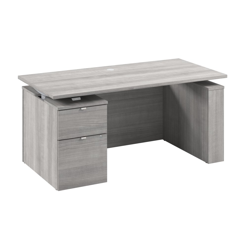 Shop Bush Business Furniture Stratus 60W x 30D Eletric Height Adjustable Standing Desk with File Cabinet, Image 01, SUT007PG, #color_platinum gray