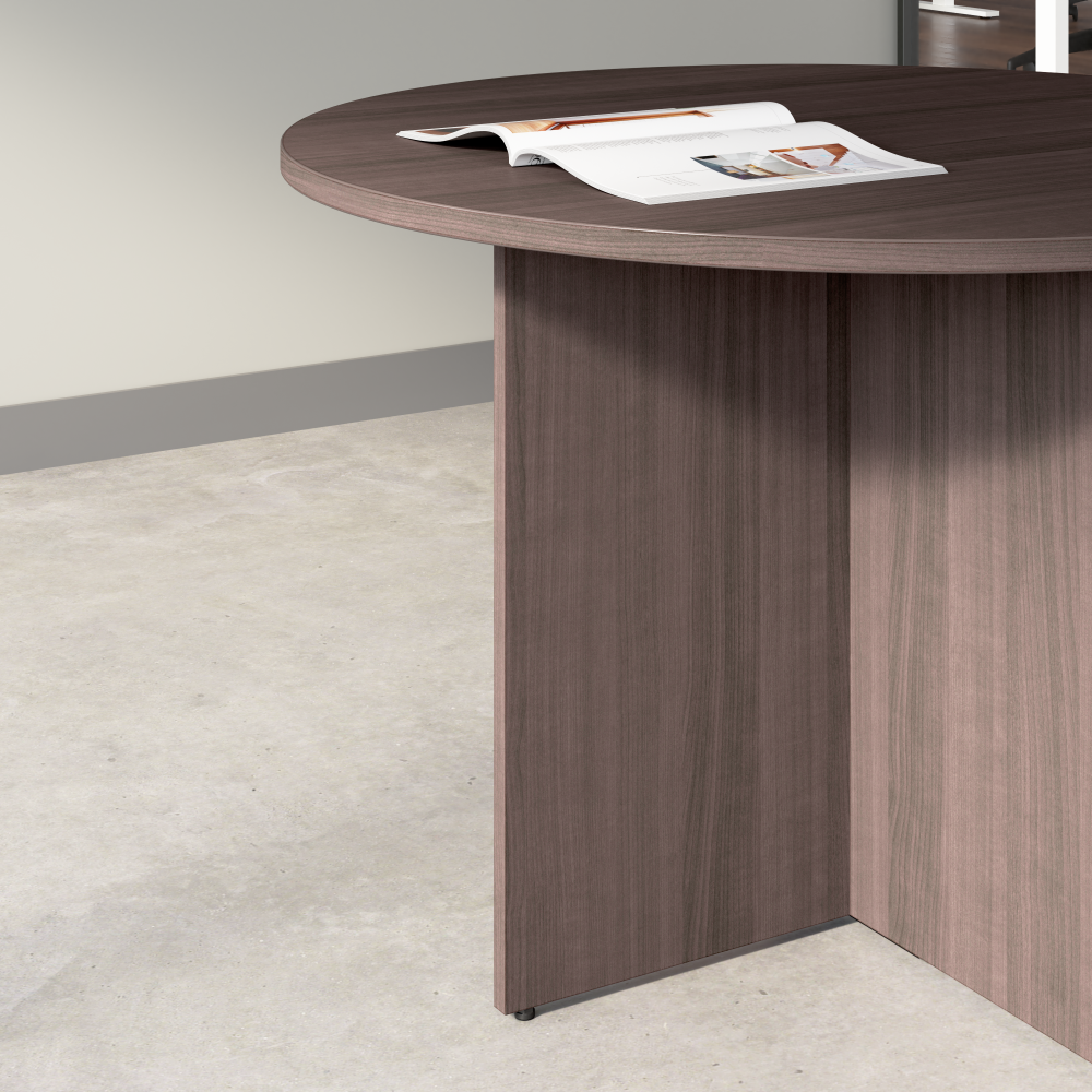 Shop Bush Business Furniture 42-inch Round Conference Table with Wood Base, Image 04, 99TB42RSG, #color_storm gray