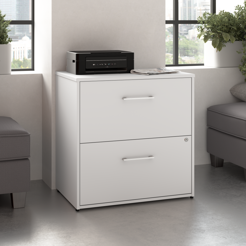 Shop Bush Business Furniture Hustle 2 Drawer Lateral File Cabinet, Image 02, HUF130WH, #color_white