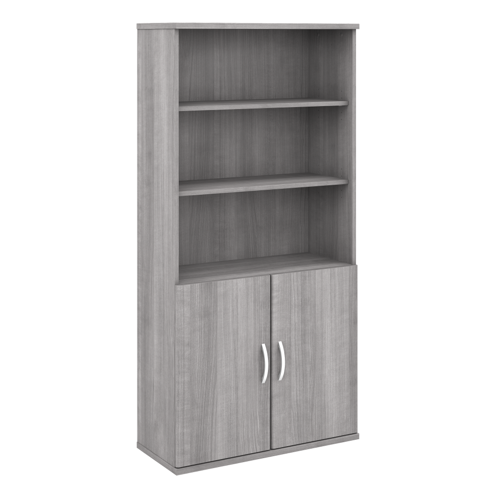 Shop Bush Business Furniture Studio A Tall 5 Shelf Bookcase with Doors, Image 01, STA010PG, #color_platinum gray