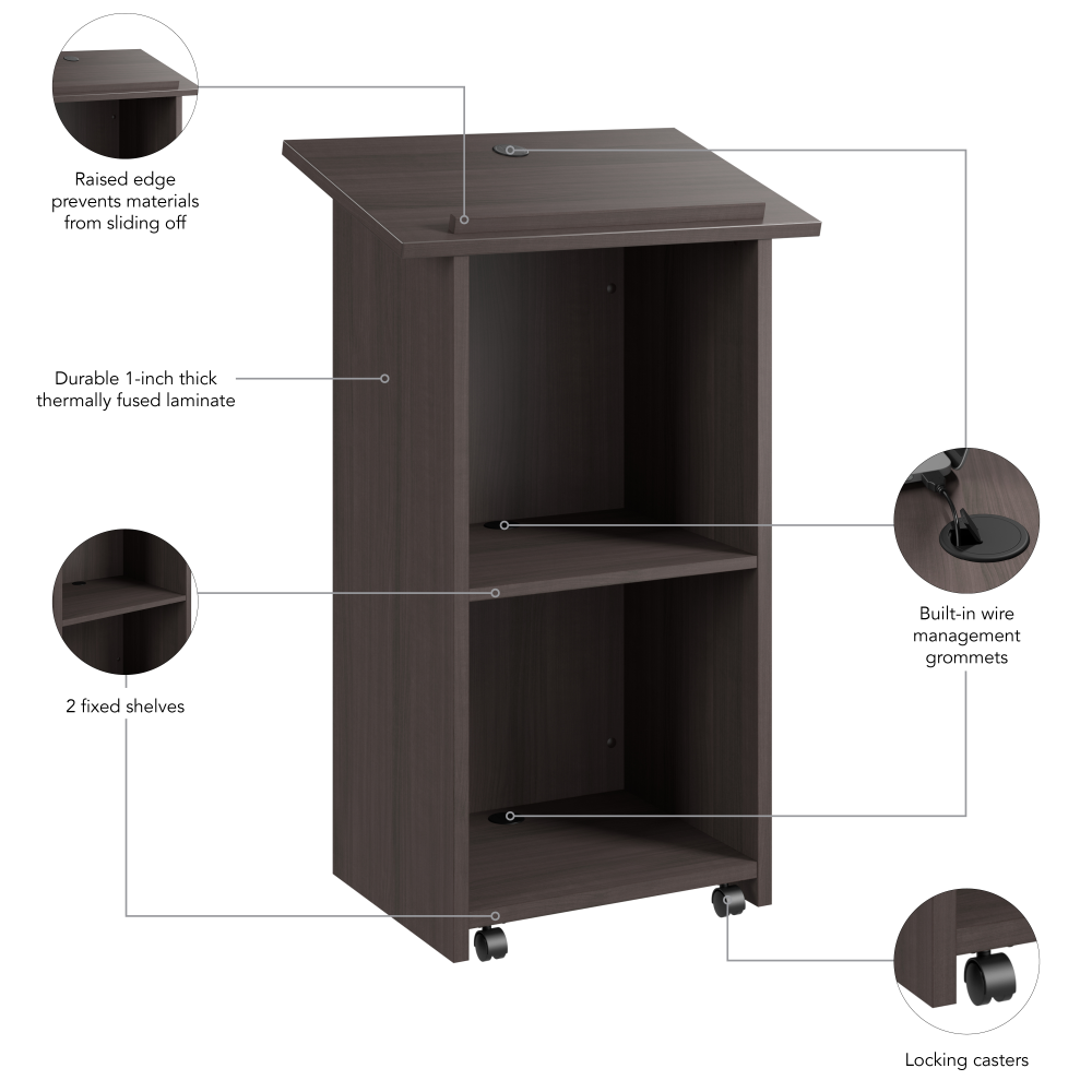 Shop Bush Business Furniture Envision Podium Lectern, Image 06, NVD129SG, #color_storm gray