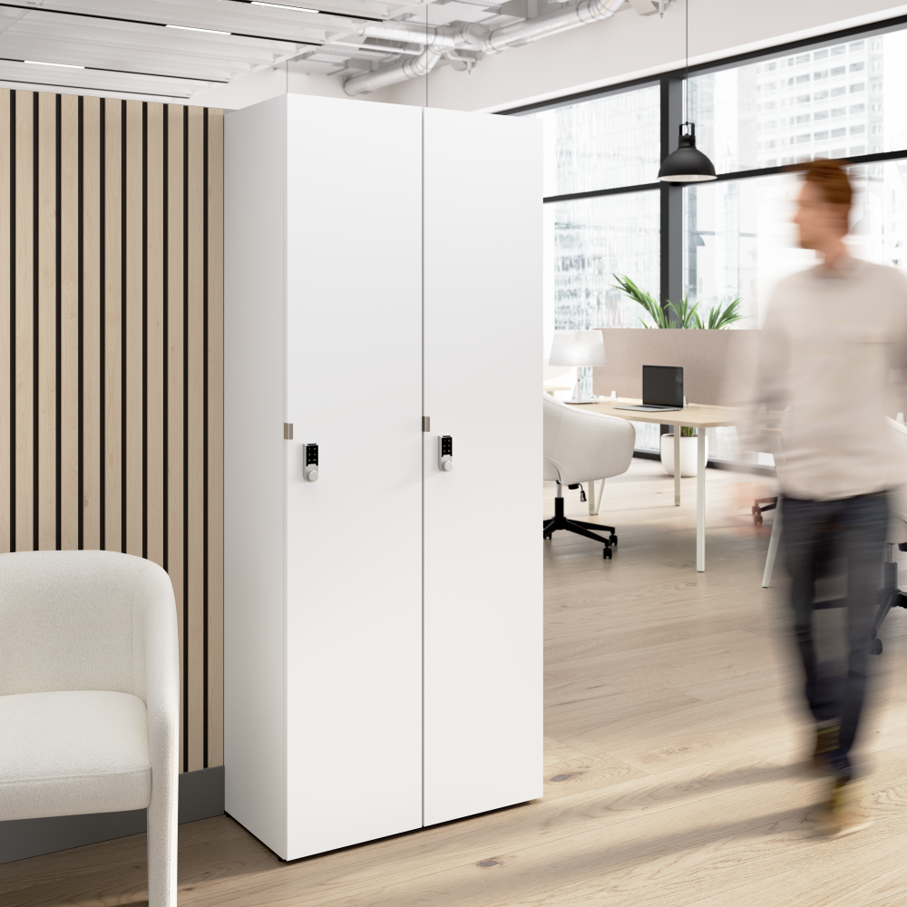 Shop Bush Business Furniture Assure Single Tier 2 Door Storage Locker with Keypad Locks, Image 02, AUS230WHK, #color_white