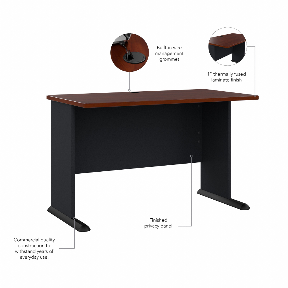 Shop Bush Business Furniture Series A 48W Desk, Image 07, WC90448A, #color_hansen cherry/galaxy