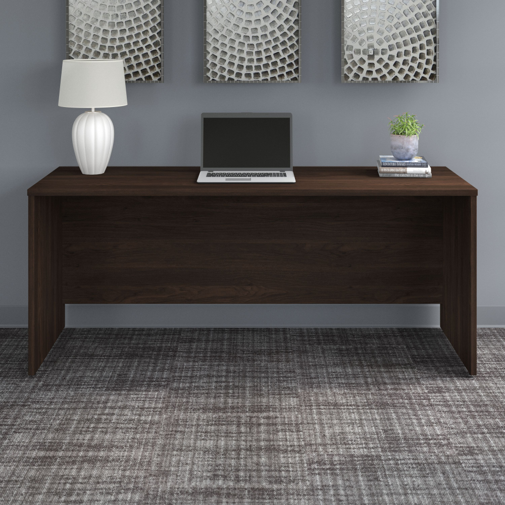 Shop Bush Business Furniture Office 500 72W x 24D Credenza Desk, Image 02, OFD272BW, #color_black walnut