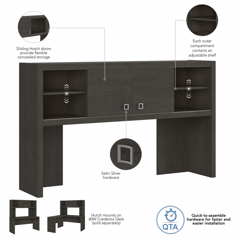 Shop Bush Business Furniture Echo 60W Hutch, Image 08, KI60303-03, #color_charcoal maple