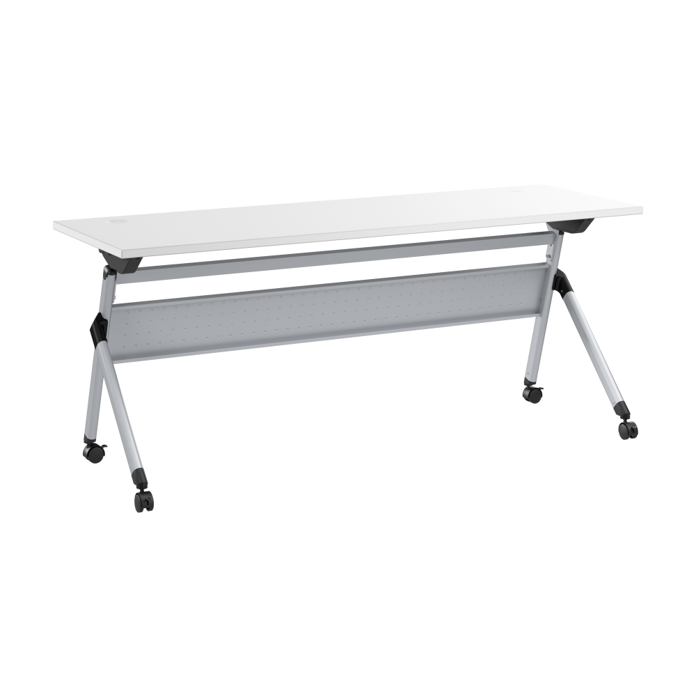 Shop Bush Business Furniture Envision 72W Folding Training Table, Image 01, NVW172WHK, #color_white/cool gray metallic