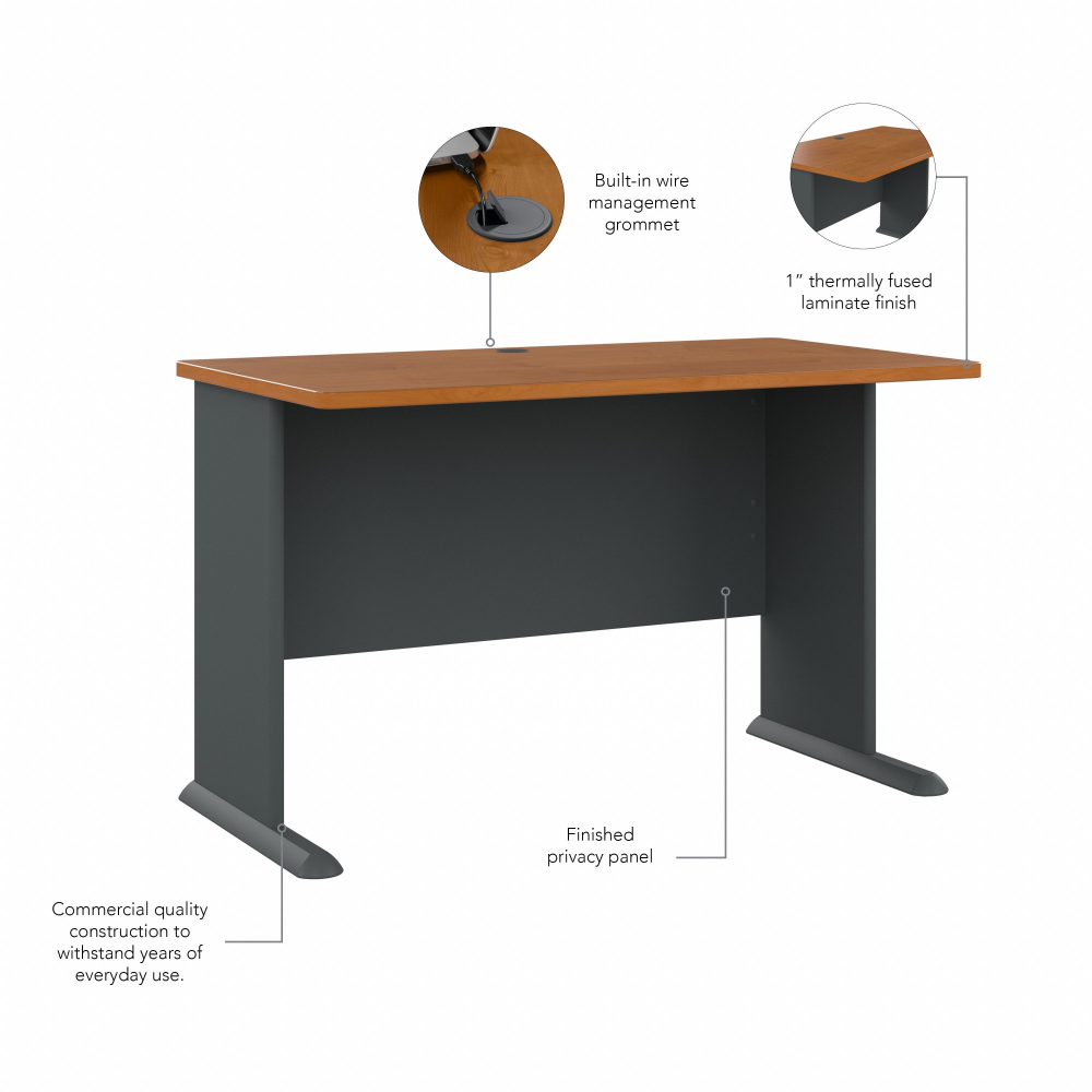 Shop Bush Business Furniture Series A 48W Desk, Image 07, WC57448, #color_natural cherry/slate