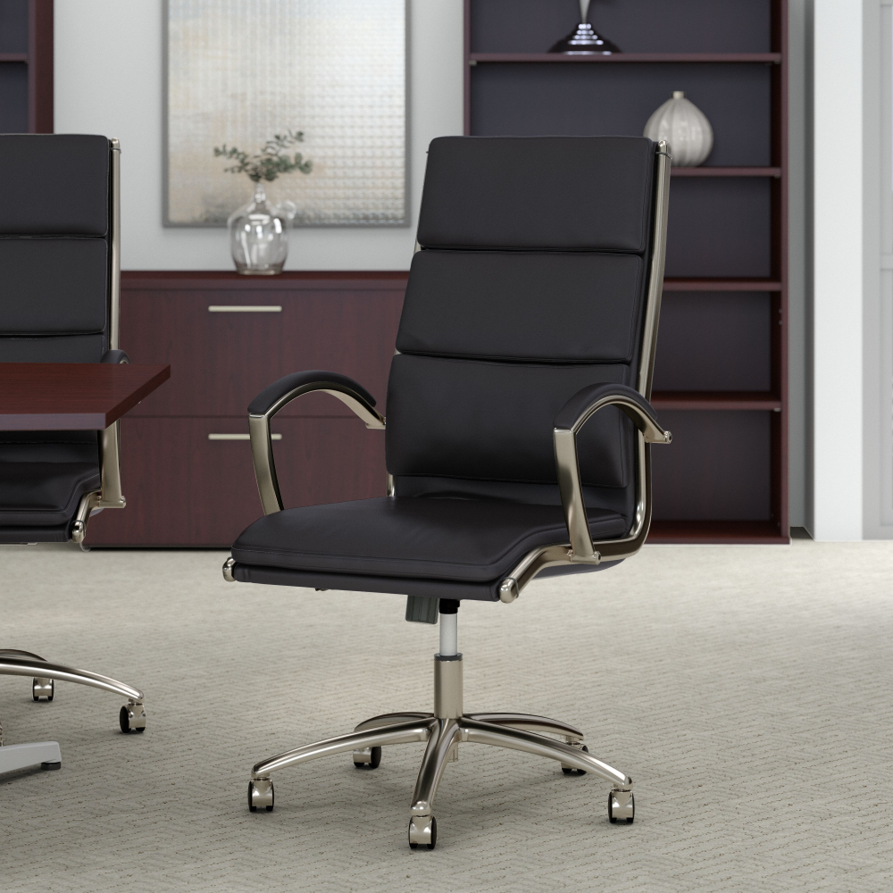 Shop Bush Business Furniture Modelo High Back Leather Executive Office Chair, Image 02, CH1701BLL-03, #color_black leather