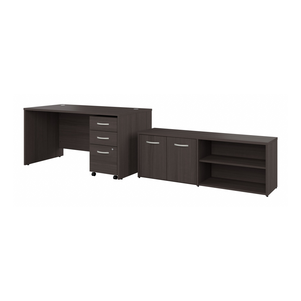 Shop Bush Business Furniture Studio C 60W x 30D Office Desk with Storage Return and Mobile File Cabinet, Image 01, STC042SGSU, #color_storm gray