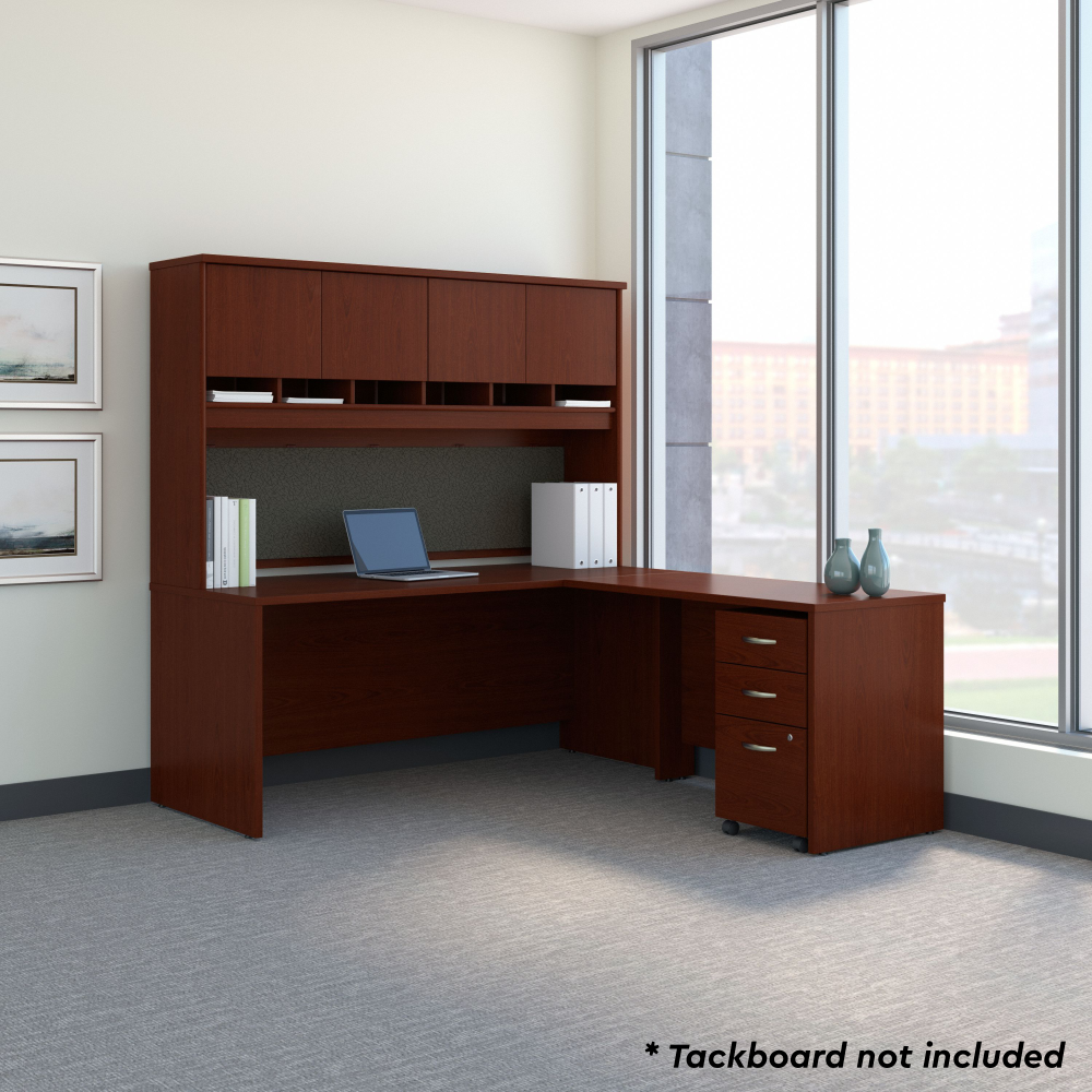 Shop Bush Business Furniture Series C 72W L Shaped Desk with Hutch and Mobile File Cabinet, Image 02, SRC0018MASU, #color_mahogany