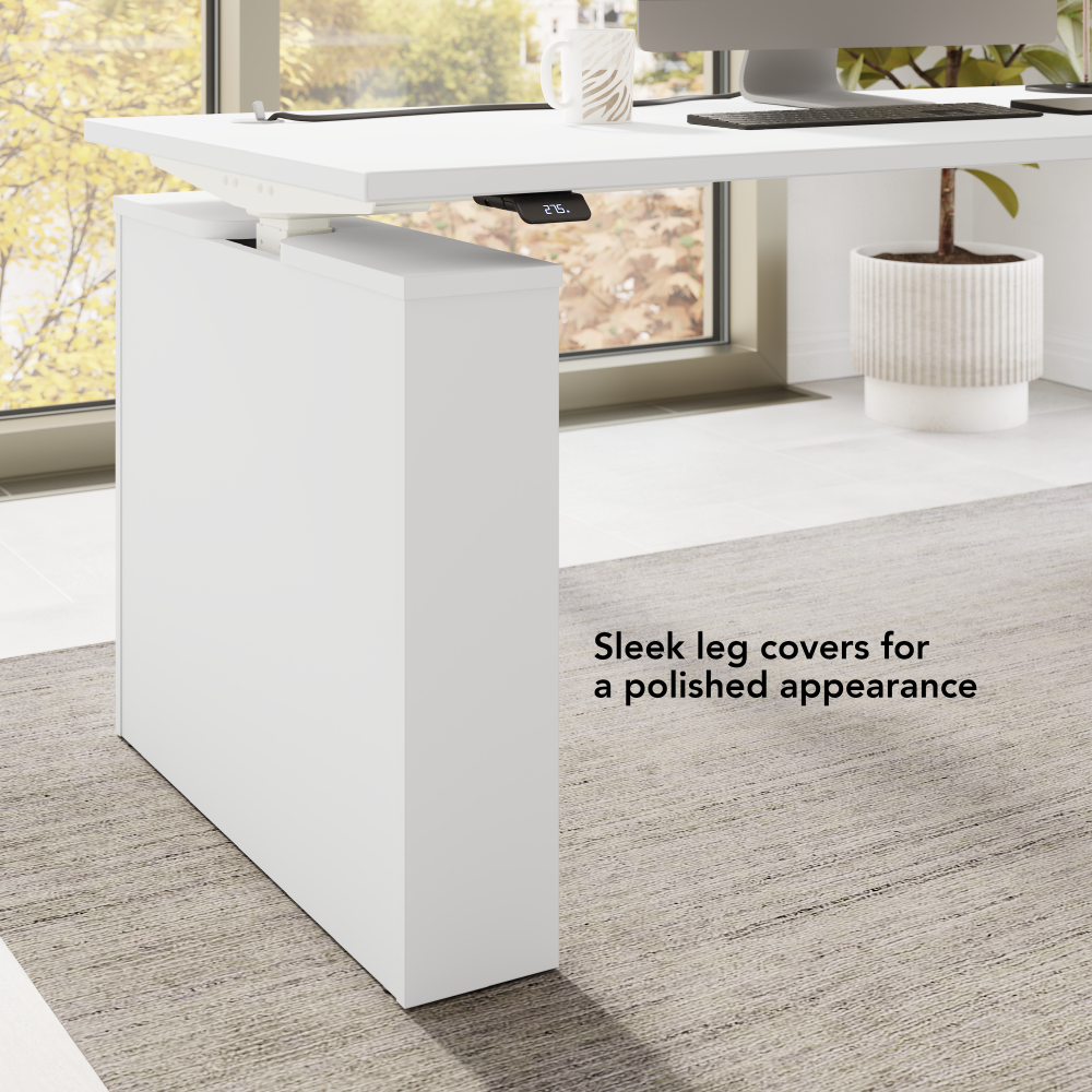 Shop Bush Business Furniture Stratus 60W x 30D Electric Height Adjustable Standing Desk, Image 05, SUT001WH, #color_white