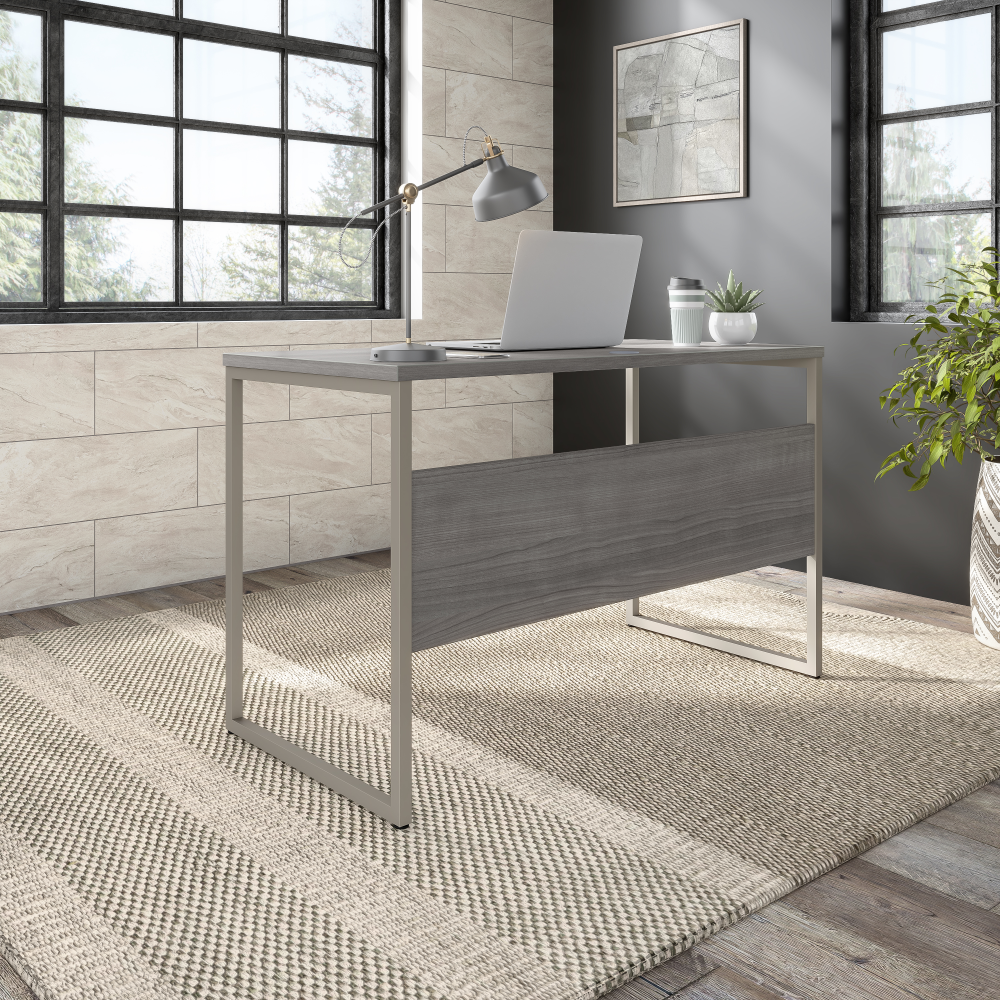 Shop Bush Business Furniture Hybrid 48W x 24D Computer Table Desk with Metal Legs, Image 04, HYD148PG, #color_platinum gray