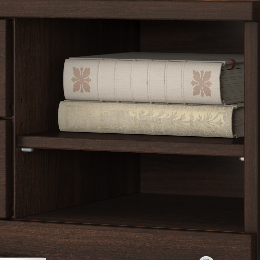 Shop Bush Business Furniture Hybrid Office Storage Cabinet with Drawers and Shelves, Image 05, HYF130BWSU-Z, #color_black walnut
