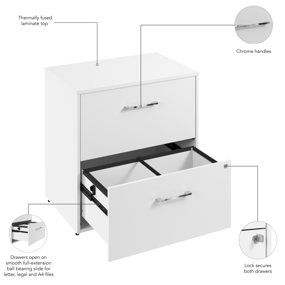 Shop Bush Business Furniture Hustle 2 Drawer Lateral File Cabinet, Image 08, HUF130WH, #color_white
