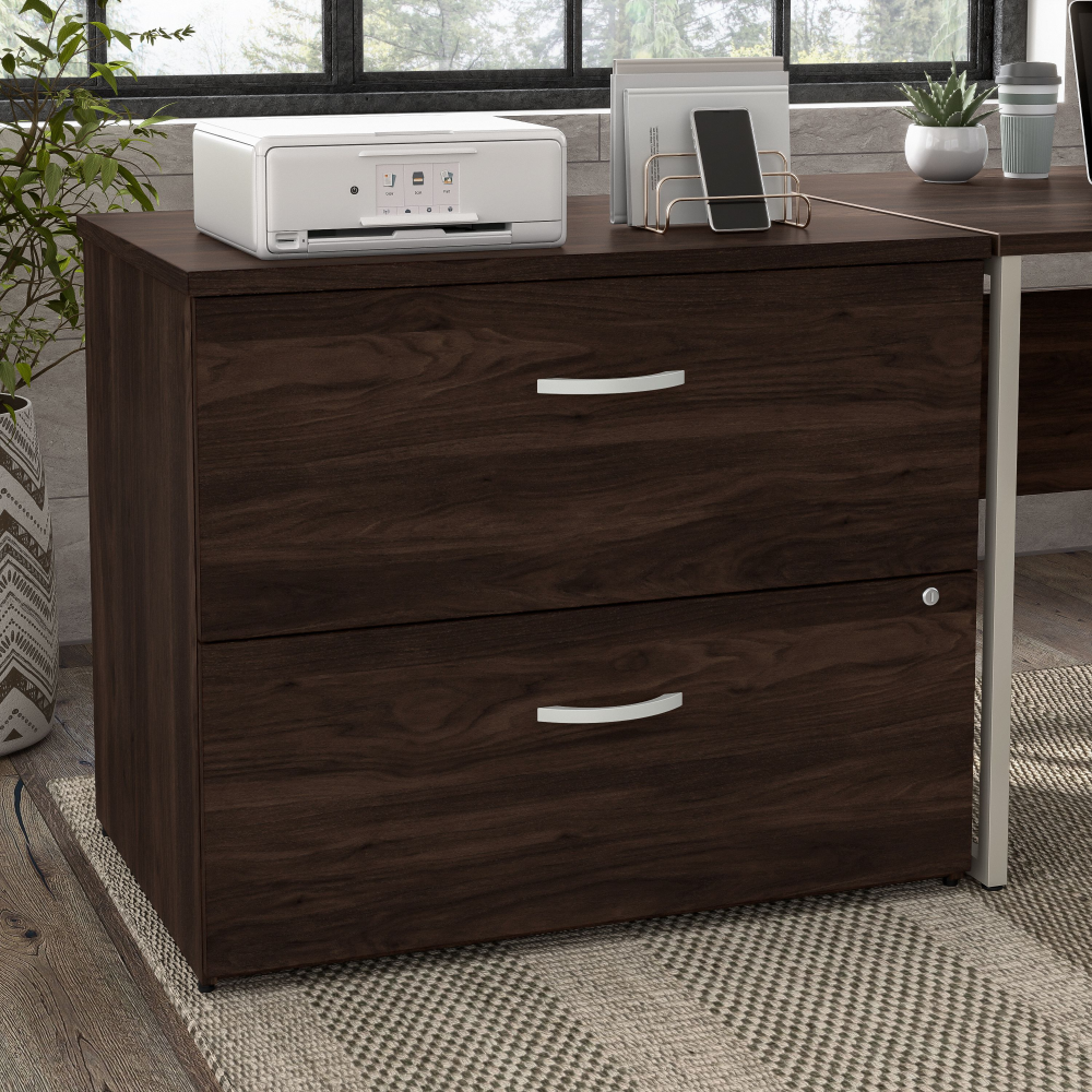 Shop Bush Business Furniture Hybrid 2 Drawer Lateral File Cabinet - Assembled, Image 02, HYF136BWSU-Z, #color_black walnut