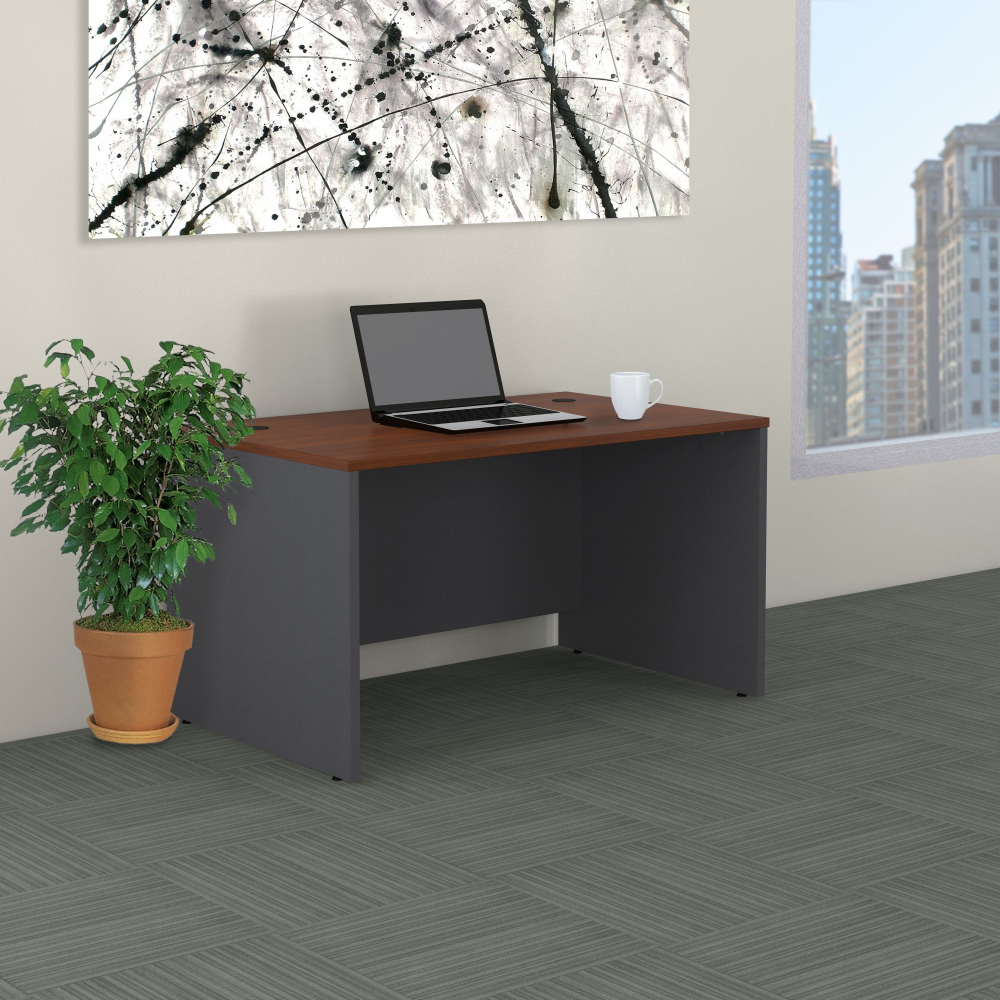 Shop Bush Business Furniture Series C 48W x 30D Desk, Image 02, WC24448, #color_hansen cherry/graphite gray