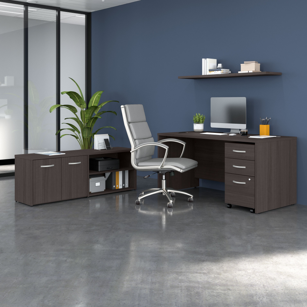 Shop Bush Business Furniture Studio C 60W x 30D Office Desk with Storage Return and Mobile File Cabinet, Image 02, STC042SGSU, #color_storm gray