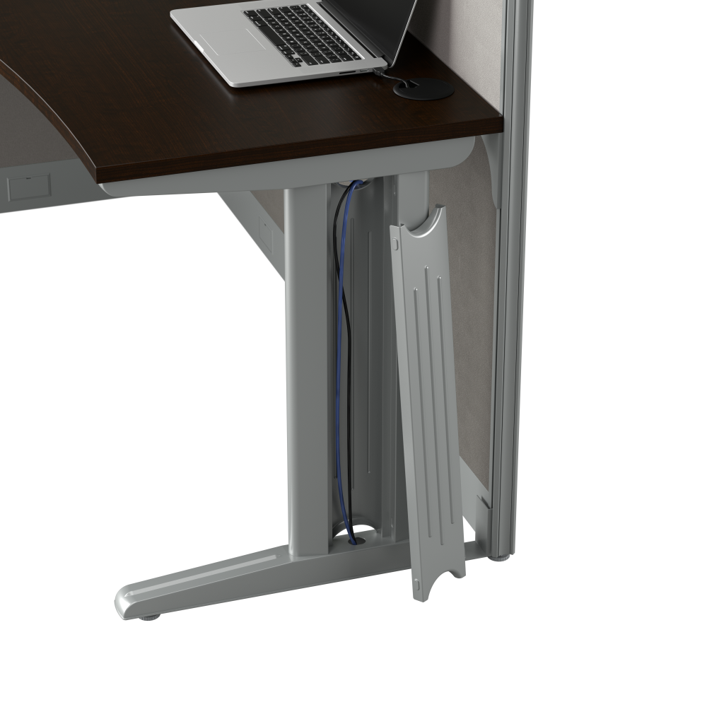 Shop Bush Business Furniture Office in an Hour 65W x 65D L Shaped Cubicle Desk, Image 08, WC36894-03K, #color_mocha cherry