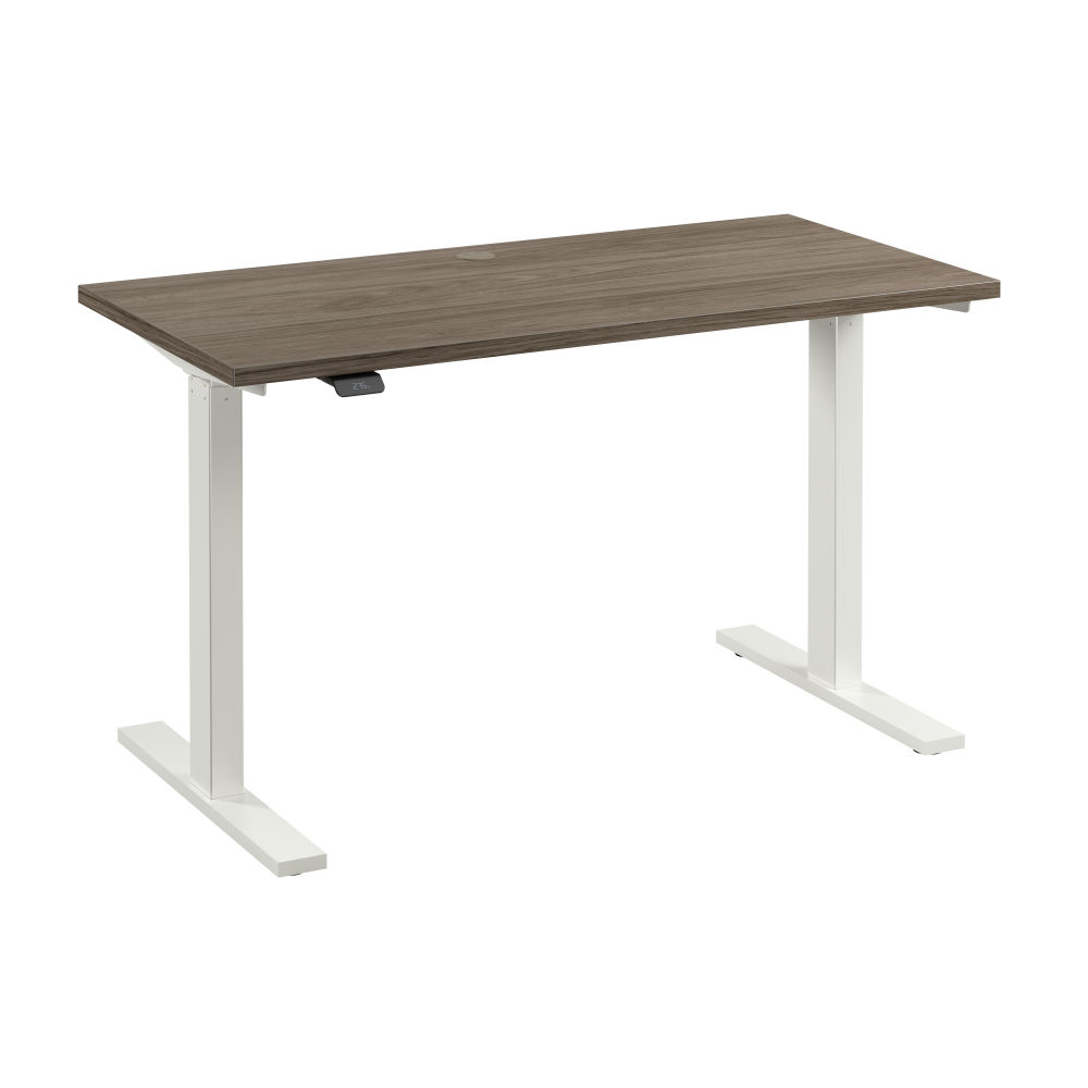 Shop Bush Business Furniture Move 60 Series 48W x 24D Electric Height Adjustable Standing Desk, Image 01, M6S4824MHWK, #color_modern hickory/white powder coat