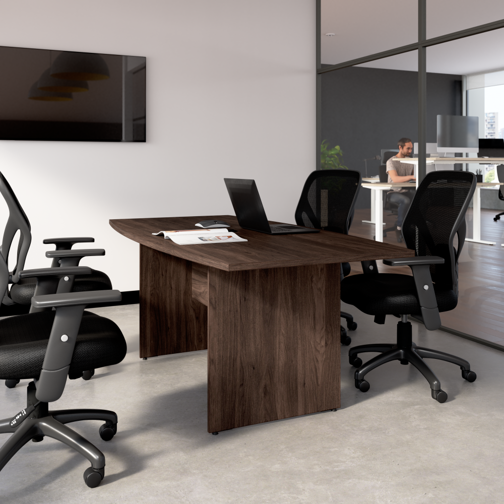Shop Bush Business Furniture 72-inch Office Conference Table with Wood Base, Image 02, 99TB7236BW, #color_black walnut