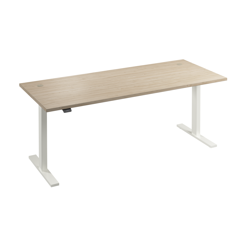 Shop Bush Business Furniture Move 60 Series 72W x 30D Electric Height Adjustable Standing Desk, Image 01, M6S7230NEWK, #color_natural elm/white powder coat