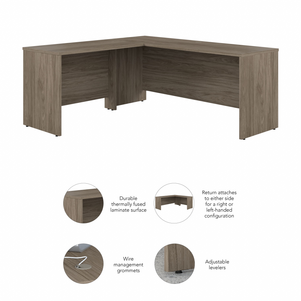 Shop Bush Business Furniture Studio C 72W x 24D L Shaped Desk with 42W Return, Image 06, STC052MH, #color_modern hickory