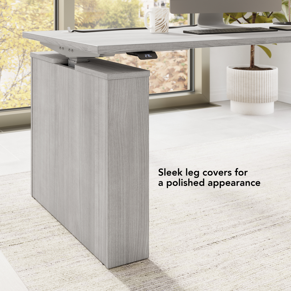 Shop Bush Business Furniture Stratus 60W x 30D Electric Height Adjustable Standing Desk, Image 05, SUT001PG, #color_platinum gray