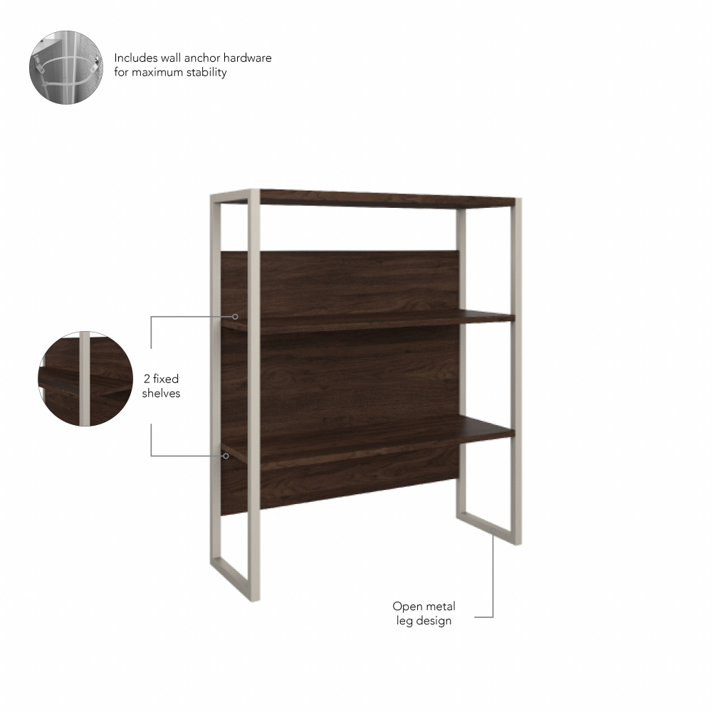 Shop Bush Business Furniture Hybrid 2 Drawer Lateral File Cabinet with Shelves, Image 07, HYB018BWSU, #color_black walnut