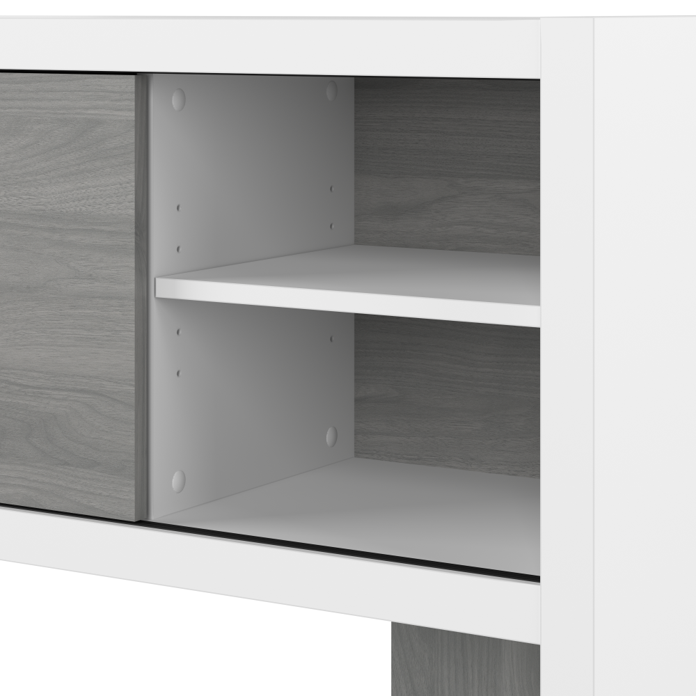 Shop Bush Business Furniture Echo 72W L Shaped Computer Desk with Hutch, Image 05, ECH057WHMG, #color_pure white/modern gray
