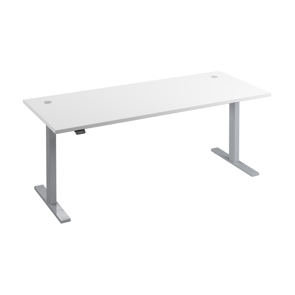Shop Bush Business Furniture Move 60 Series 72W x 30D Electric Height Adjustable Standing Desk, Image 01, M6S7230WHSK, #color_white/cool gray metallic