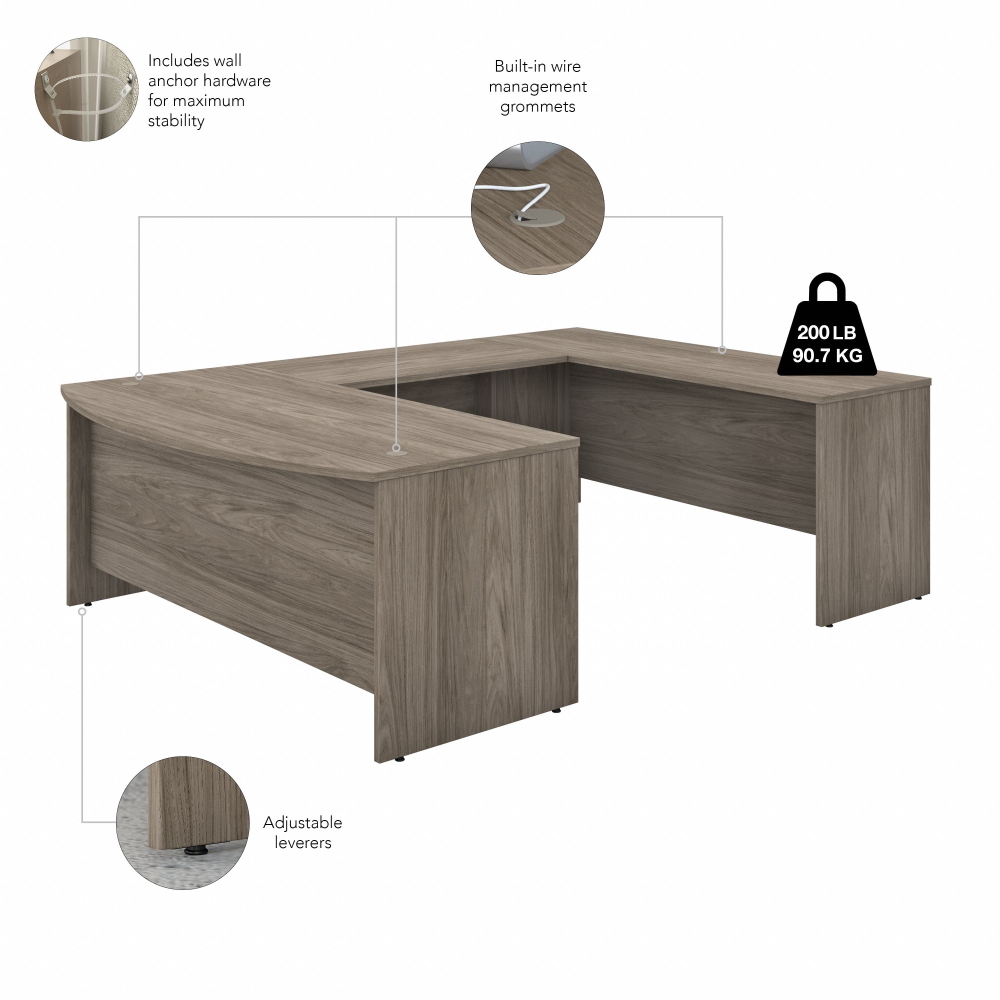Shop Bush Business Furniture Studio C 72W x 36D U Shaped Desk with Mobile File Cabinet, Image 06, STC004MHSU, #color_modern hickory