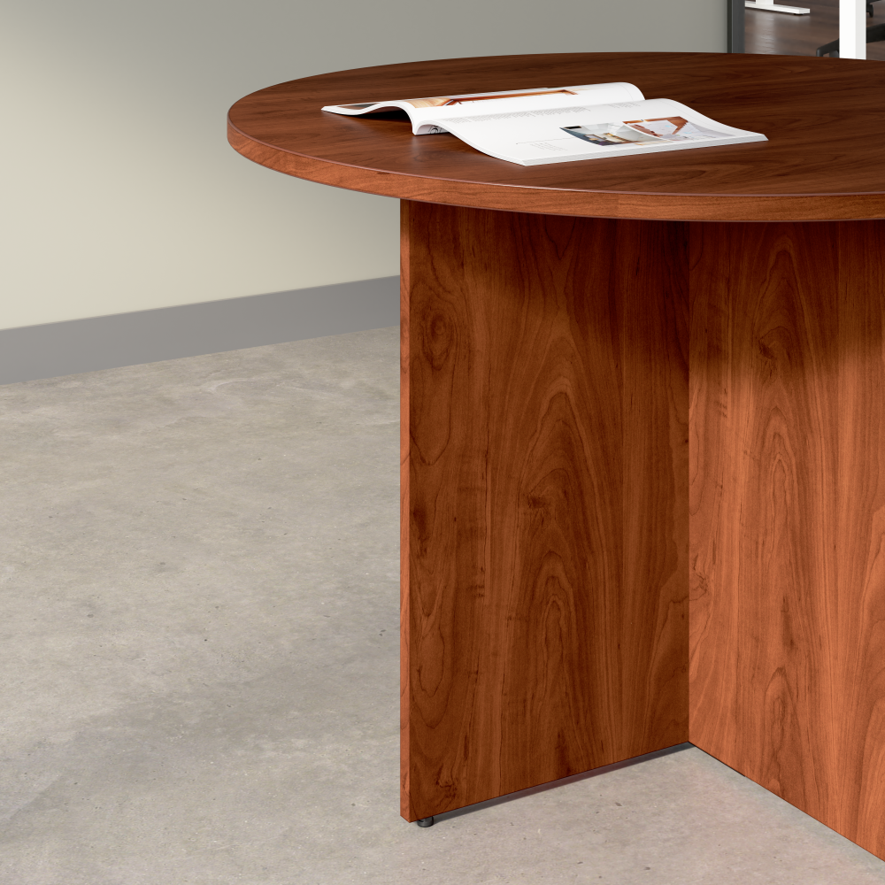 Shop Bush Business Furniture 42-inch Round Conference Table with Wood Base, Image 04, 99TB42RHC, #color_hansen cherry