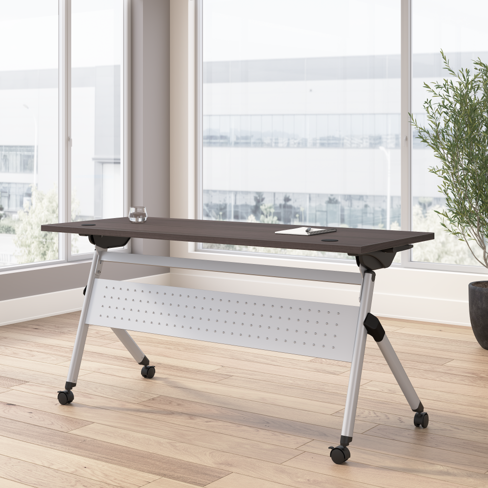 Shop Bush Business Furniture Envision 60W Folding Training Table, Image 02, NVW160SGK, #color_storm gray/cool gray metallic