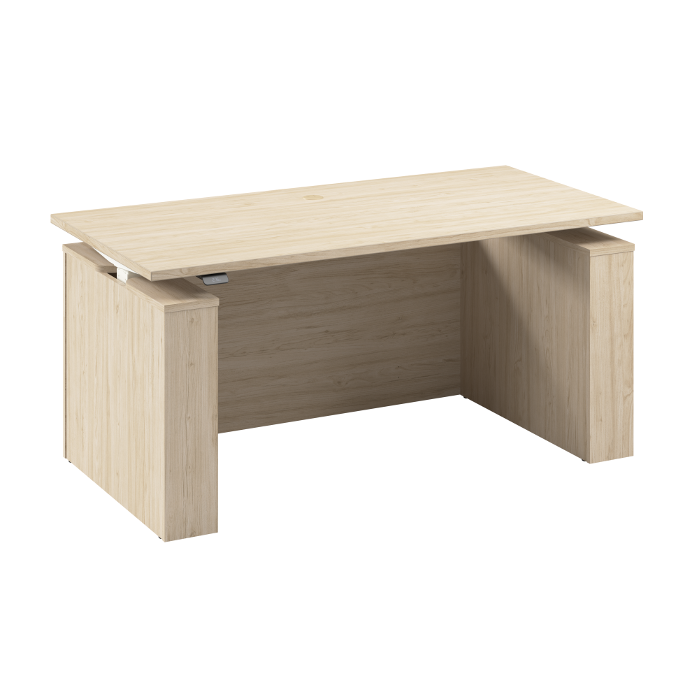 Shop Bush Business Furniture Stratus 60W x 30D Electric Height Adjustable Standing Desk with Modesty Panel, Image 01, SUT003NE, #color_natural elm