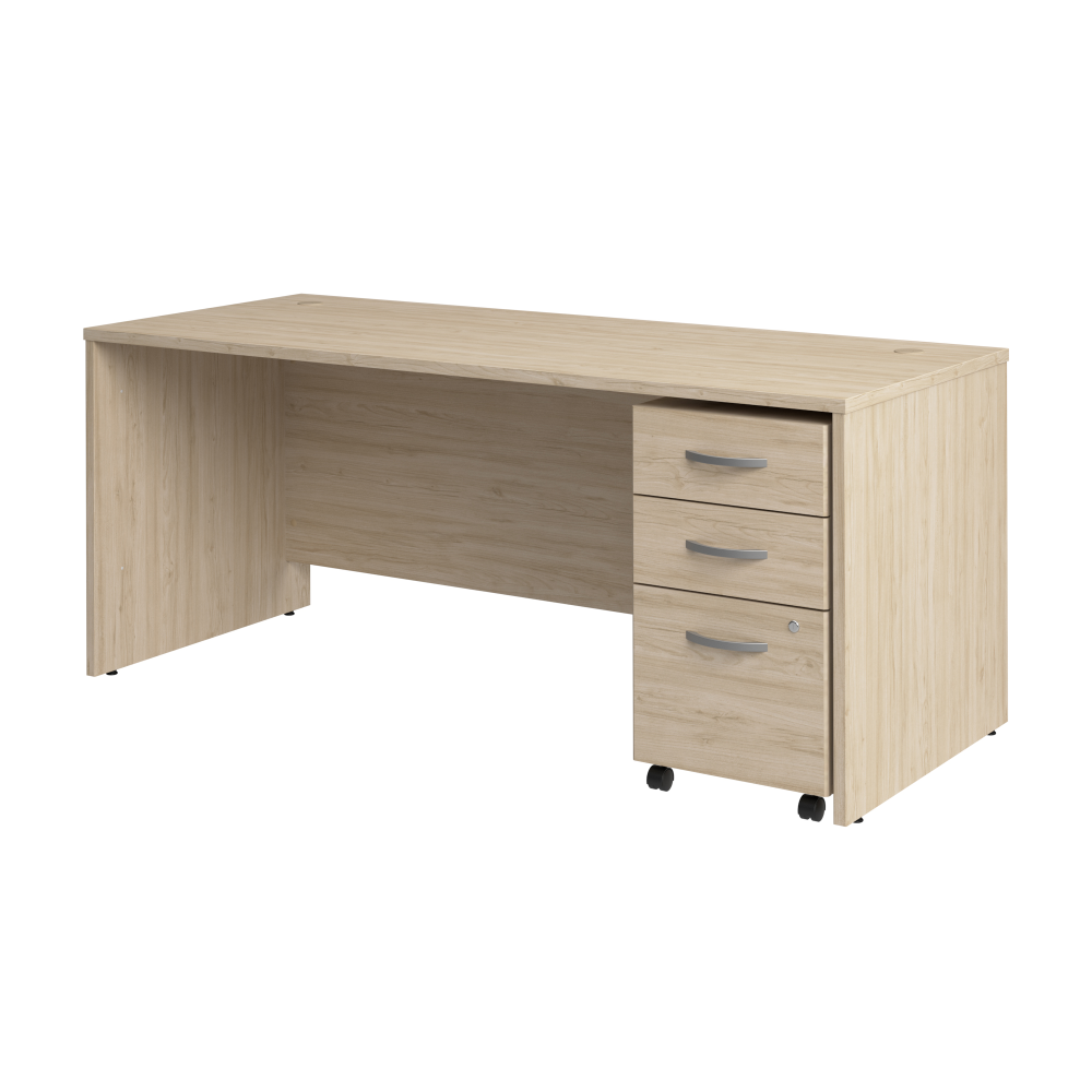 Shop Bush Business Furniture Studio C 72W x 30D Office Desk with Mobile File Cabinet, Image 01, STC013NESU, #color_natural elm