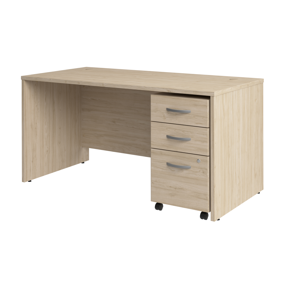 Shop Bush Business Furniture Studio C 60W x 30D Office Desk with Mobile File Cabinet, Image 01, STC014NESU, #color_natural elm