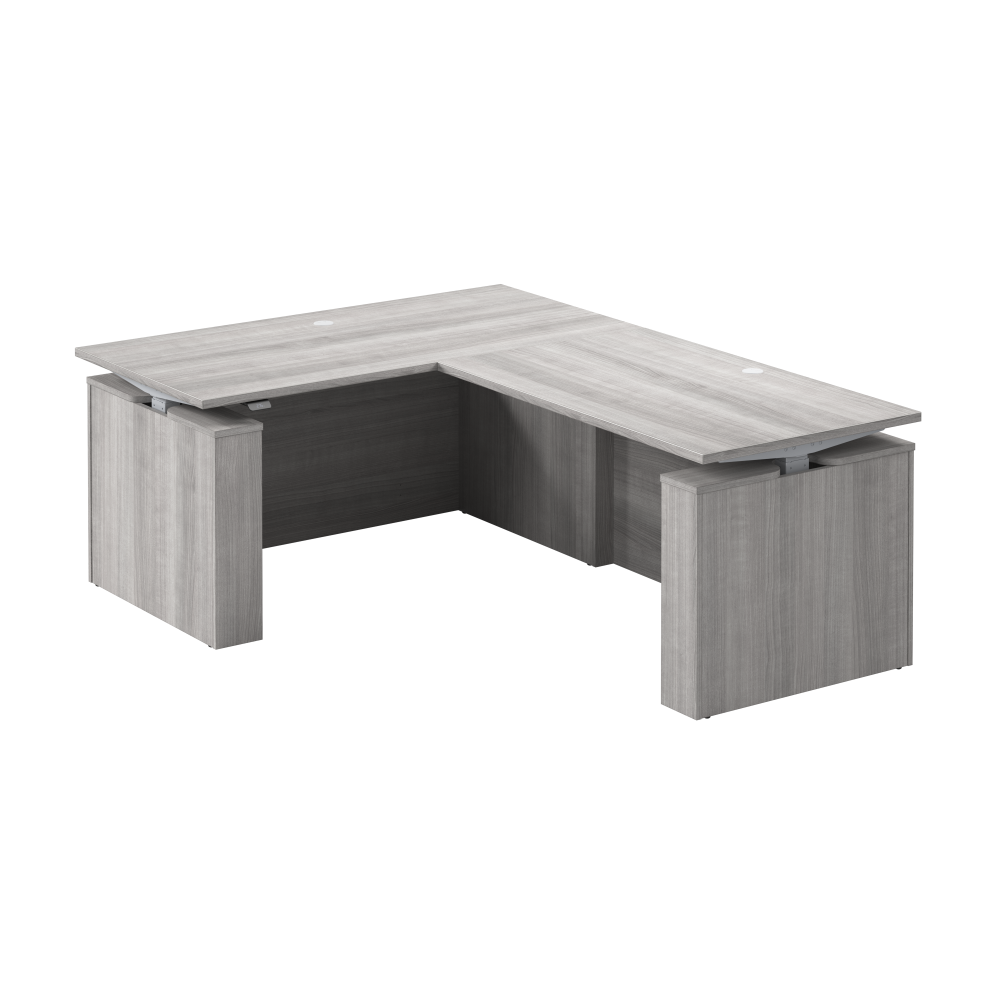 Shop Bush Business Furniture Stratus 60W x 78D Electric Height Adjustable L Shaped Standing Desk, Image 01, SUT013PG, #color_platinum gray