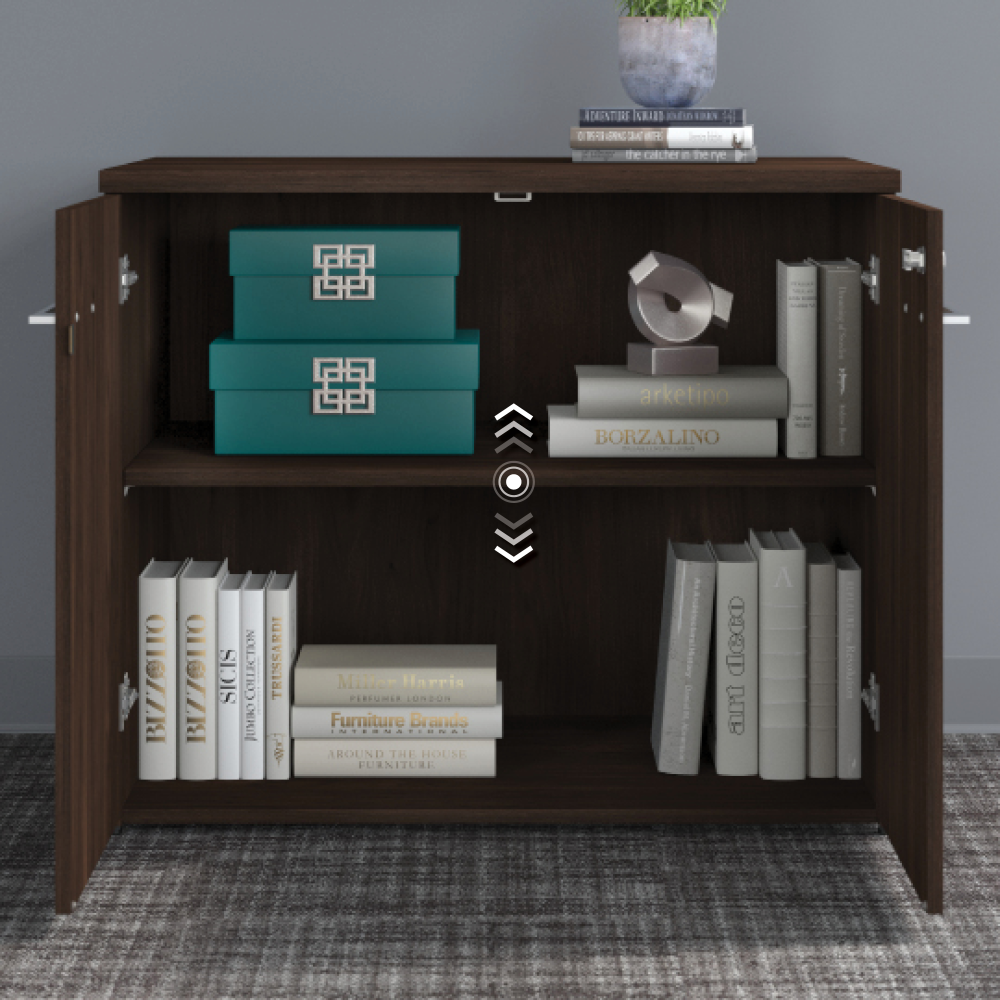 Shop Bush Business Furniture Office 500 5 Shelf Bookcase with Doors, Image 05, OFB136BW, #color_black walnut