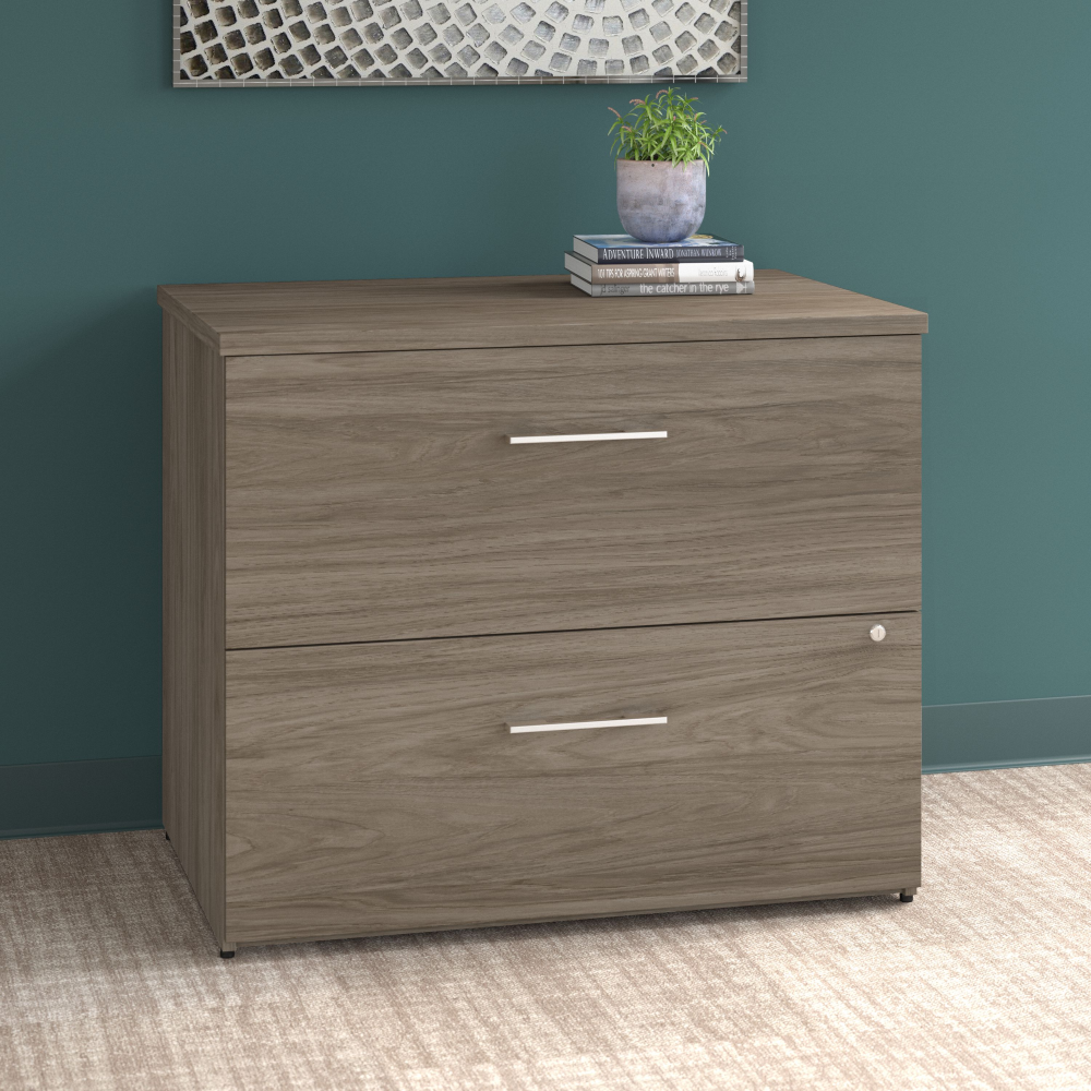 Shop Bush Business Furniture Office 500 36W 2 Drawer Lateral File Cabinet - Assembled, Image 02, OFF136MHSU, #color_modern hickory
